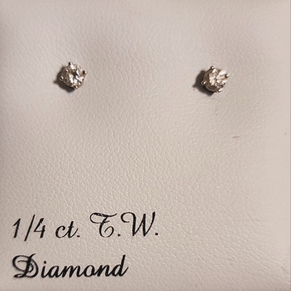 1/4 ct tw. 14k white gold IGI Certified diamond earrings